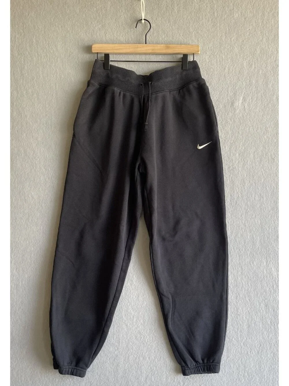 Nike Black Jogger Sweatpants With White Logo Small